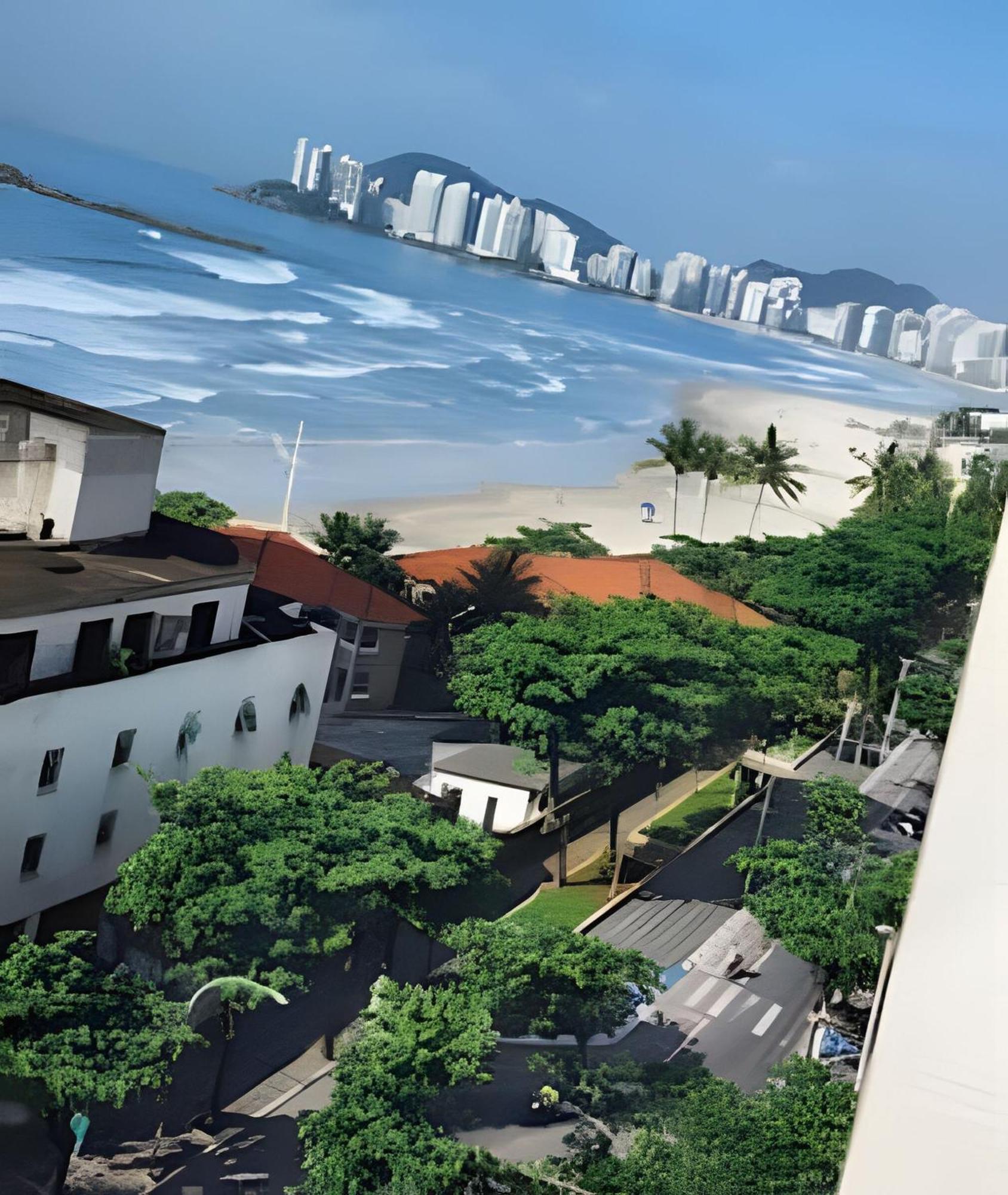 Vista-Mar - 3 Suites Com Ar Condicionado E Quarto Casal Com Ar Condicionado - 100M Da Praia Guarujá Exterior photo